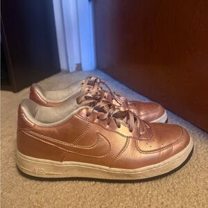 Pink / Rose Gold Nike Air Force Ones